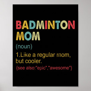 Poster Engraçado Badminton Mãe Definição Badminton Mãe Mã