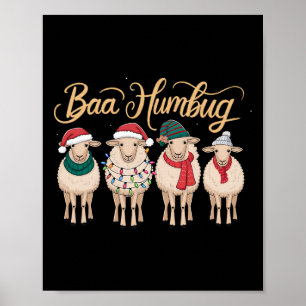Poster Engraçado Bah Humbug Natal Engraçado Ovelha Natal