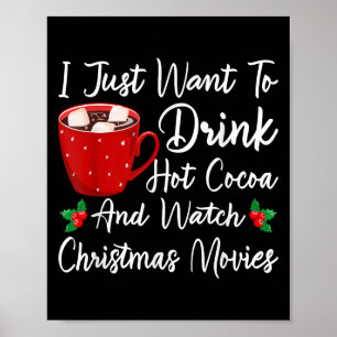 Poster Engraçado Beber Chocolate Quente E Assistir Filmes