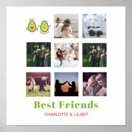 Poster Engraçado BFF PHOTO COLLAGE Dif Personalizado AVOC