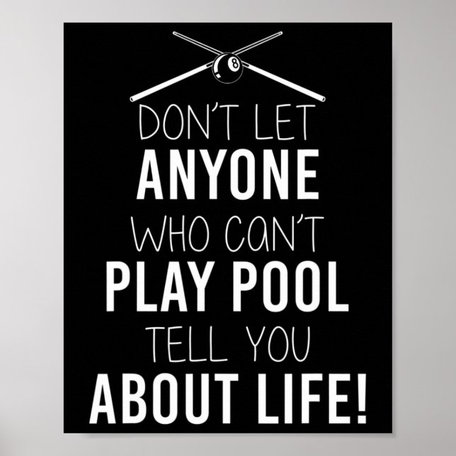 Poster Engraçado Billiard Dizendo Para Jogadores De Pisci (Frente)