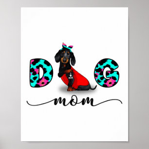 Poster Engraçado Black Dachshund Tattoo Eu Te Amo Cachorr