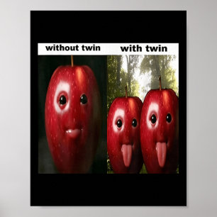 Poster Engraçado Bobo Ai Apple Geração Z Meme Brainrot Hu