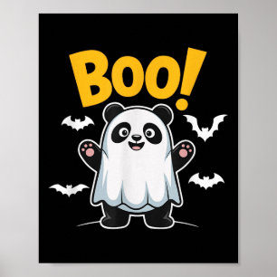 Poster Engraçado Boo Panda Halloween Desenhando Para Cria