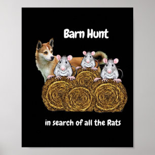 Poster Engraçado Byrn Hunt Em Busca De Ratos Com Um Norue