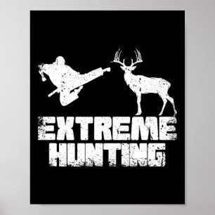 Poster Engraçado Caça Extreme Deer Karate Karate Martial