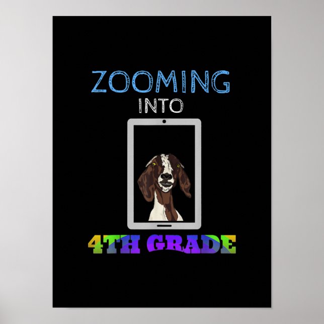 Poster Engraçado Capa Virtual 4º Grader De Volta À Escola (Frente)