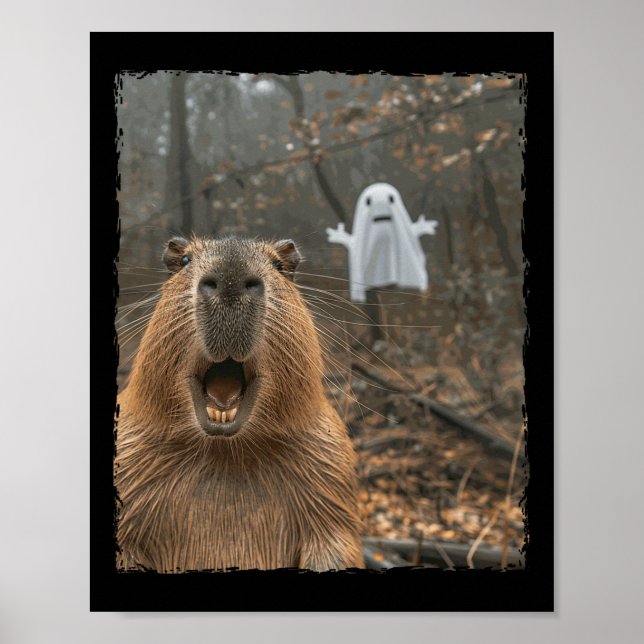 Poster Engraçado Capyra Halloween (Frente)