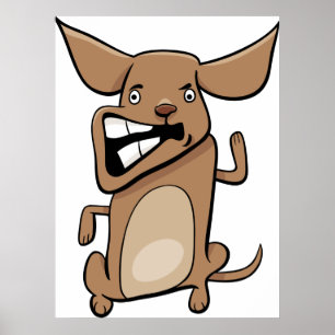 Poster Engraçado Cartoon Louco Cachorro Hilarious Cute Pe