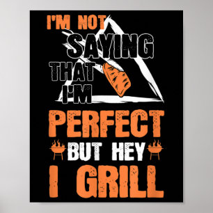 Poster Engraçado Chef Acessórios B de Grelha por Churrasc