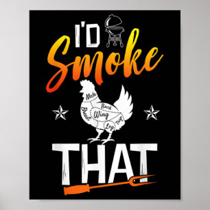 Poster Engraçado Chicken Graphic Women Men Meat Smok