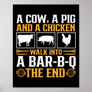Poster Engraçado Churrasco de Piada de Churrasco Rbecue L