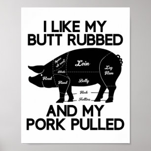 Poster Engraçado Churrasco Engraçado Pork Rub Byrbecue Gi