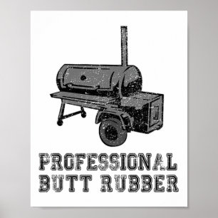 Poster Engraçado, Churrasco, Fumante, Bumbum Profissional