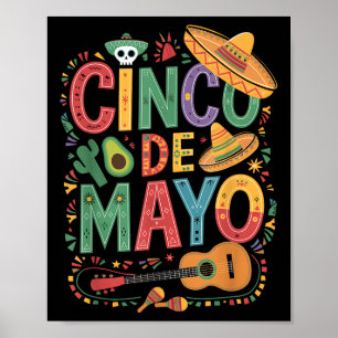 Poster Engraçado Cinco De Mayo Fiesta Partido Mexicano 5