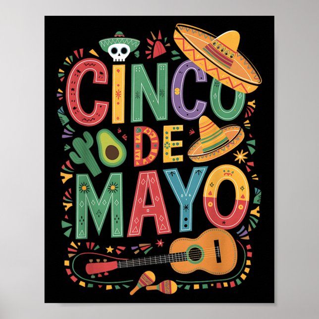 Poster Engraçado Cinco De Mayo Fiesta Partido Mexicano 5  (Frente)