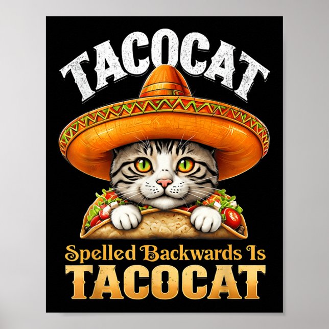 Poster Engraçado Cinco De Mayo Tacocat Ortografou Para Tr (Frente)