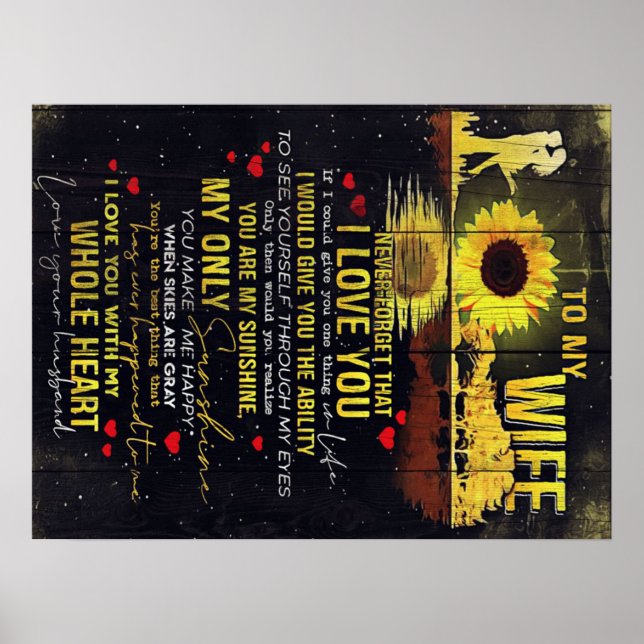 Poster Engraçado Cita A Esposa | Presente Para Sua Esposa (Frente)