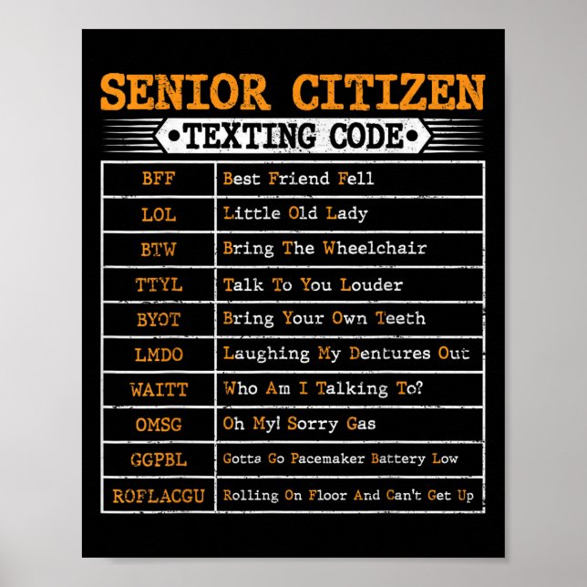 Poster Engraçado Código De Mensagens De Cidadãos Mais vel (Frente)