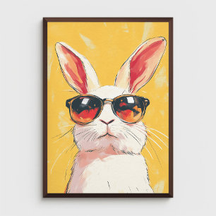 Poster Engraçado Coelhinho com Óculos Solares