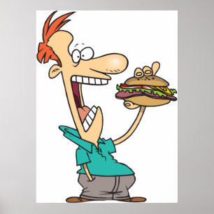 Poster Engraçado Comer Um Sanduíche