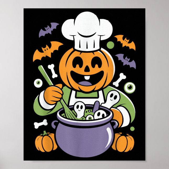 Poster Engraçado Cozinhar de Chef de Bomba Halloween Caul (Frente)