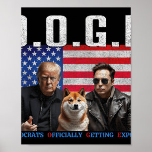 Poster Engraçado D.o.g. e Doge Democratas Oficialmente Ch
