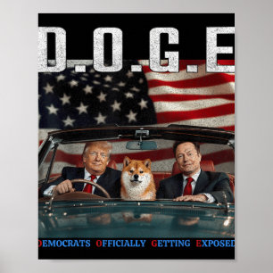 Poster Engraçado D.o.g. e Doge Democrats Oficialmente Obt
