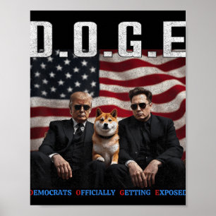 Poster Engraçado D.o.g. e Doge Democrats Oficialmente Obt