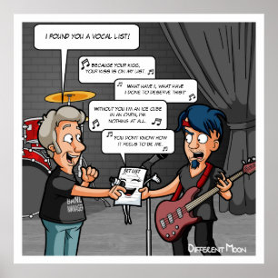 Poster engraçado da chalaça do humor da música 