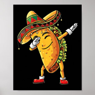 Poster Engraçado Dabbing Taco Cinco De Mayo Kid Boy Men