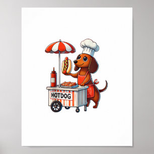 Poster Engraçado Dachshund Cachorro Weenie Sausage Sanduí