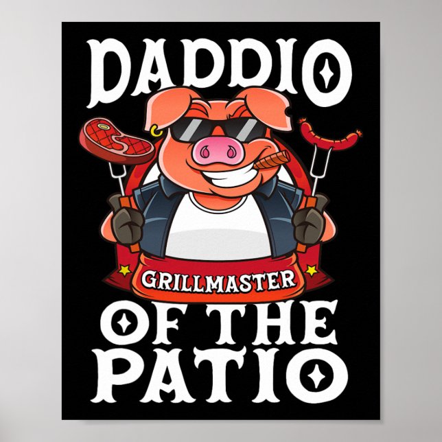 Poster Engraçado Daddio Do Dia de os pais De Churrasco De (Frente)