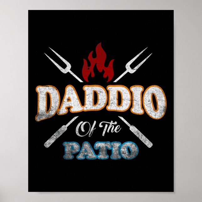 Poster Engraçado Daddio Do Grelha De Churrasco De Pacient (Frente)