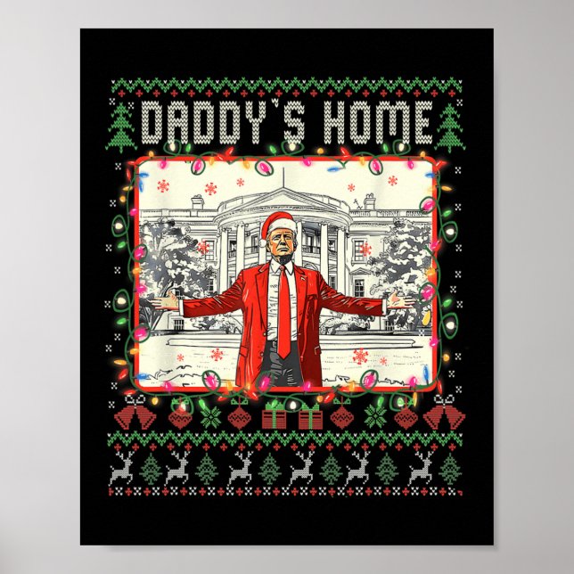 Poster Engraçado Daddys Home Trump Feio Sweater De Natal  (Frente)