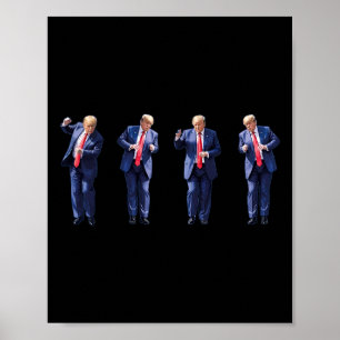 Poster Engraçado Dança De Trump Como Um Feliz Votando Tru