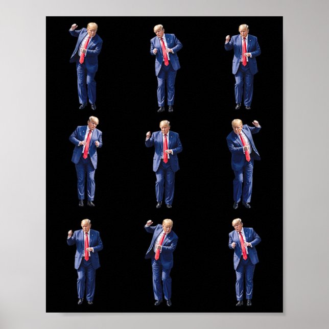 Poster Engraçado Dança De Trump Como Um Feliz Votando Tru (Frente)