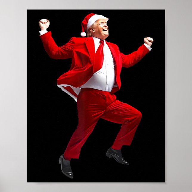Poster Engraçado Dança Papai Noel Natal Pajam (Frente)