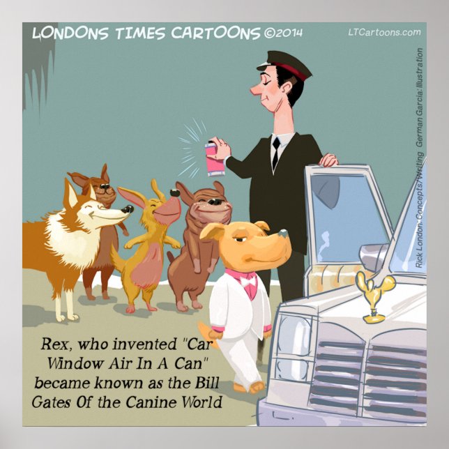 Poster Engraçado de Cachorro Muito Rico (Frente)