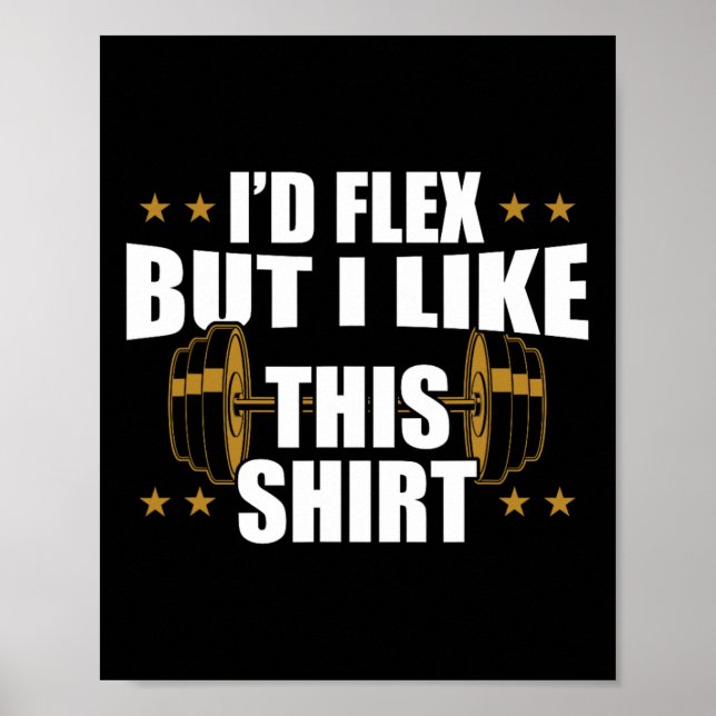 Poster Engraçado De Ginástica Engraçado - Eu Flex Mas Eu  (Frente)