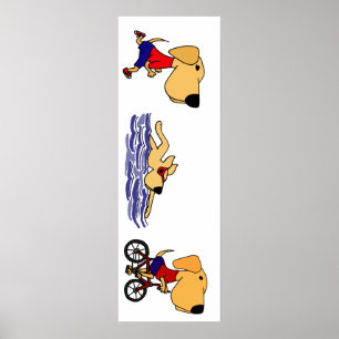 Poster engraçado de labrador retriever Triathlete