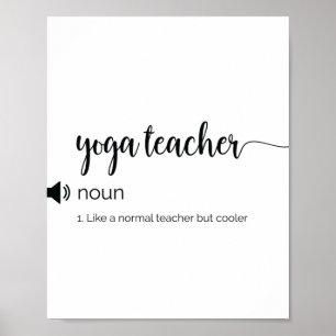 Poster Engraçado definição de professor Yoga