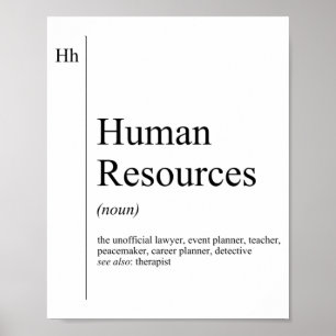 Poster Engraçado Definição de Recursos Humanos