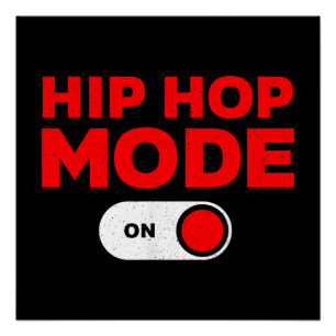 Póster Engraçado Design de Hip Hop para Homens Homens 90 