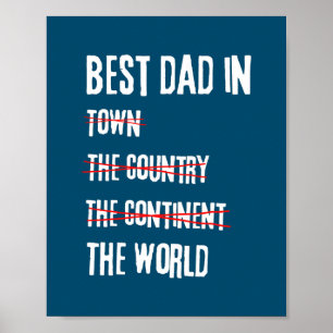 Poster Engraçado Dia de os pais com o melhor Pai