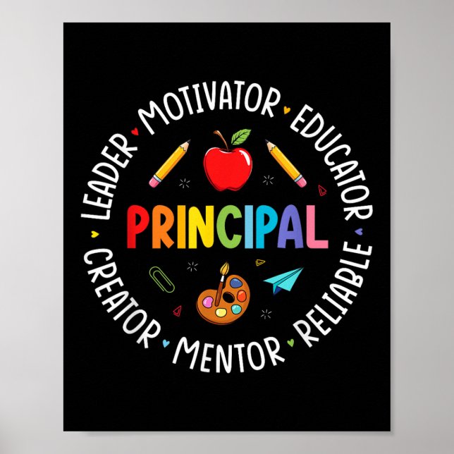 Poster Engraçado Diretor Life Rainbow De Volta À Escola P (Frente)