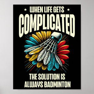 Poster Engraçado Dminton Player Love Shuttle Design