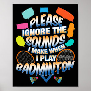 Poster Engraçado Dminton Racquet Shuttle Esporte Summer C