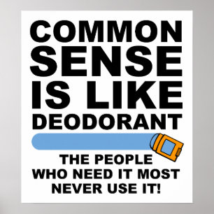 Poster engraçado do desodorizante do senso comum