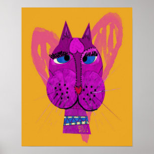 Poster engraçado do gatinho da diva